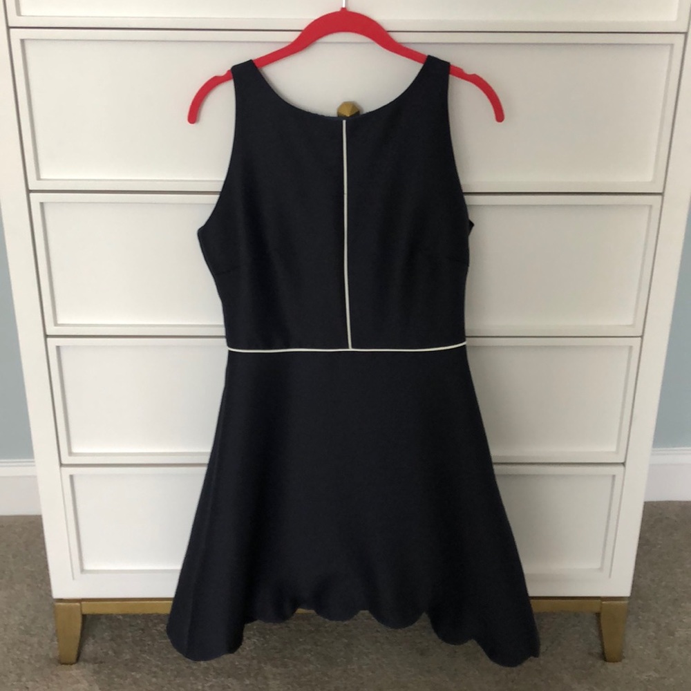 Camilyn Beth Scalloped Fit and Flare Daria Dress in Navy